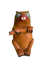 vintage native beaver resin Sculpture Figure souvenir paper weight - 3.5'' tall picture