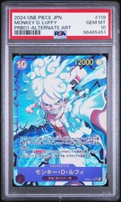 One Piece Monkey D Luffy PRB01 Alt Art - OP05-119 PSA 10 Gem MT JP w/ Ext. Art picture