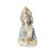 Antique Cordey Porcelain Figurine Bust 5014 Blue Dress Victorian Lady 6 3/4