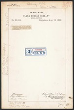 Photo:Clark Thread Company Old Roses O.N.T Spool Cotton Trademark 1891 picture