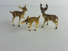 Vintage Schleich Safari ceramic Deer Family Buck Doe And Fawn Figurines picture