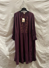 Womens Plus Size Long Sleeve Embroidered A-Line Dress - Knox Rose Plum Purple 4X picture