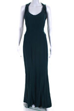 Narciso Rodriguez Womens Back Zip Sleeveless Cut Out V Neck Gown Blue Size IT 42 picture