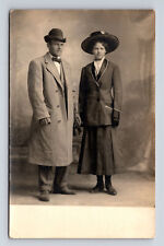 RPPC Man Woman Annie E Elkins & Chester Fairview MT to Lisbon Falls ME Postcard picture