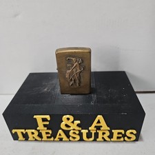 Vintage 1993 ZIPPO Brass Rodeo Cowboy, Bronco Riding Lighter picture