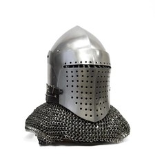 Spoleto Bascinet Helmet with Extra Eye-Bars – Armored Combat &Reenactment Helmet picture