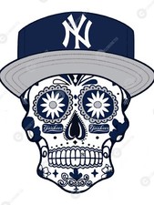 New York Yankees Sugar Skull STICKER Logo - MLB NY Bronx picture