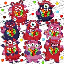 40 Sets Valentine's Day Cards for Kids, Monster Happy Valentines Cards for Kids picture