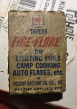 Rare Vintage Tavern Fire Flare Socony Vacuum Oil Co Fires  picture