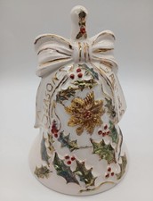 Vintage 1970's Christmas Seasons Greetings Large Bell Decoration Handpainted  picture