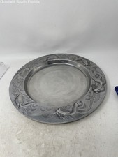Vintage Arthur Court Silver-Tone Koi Fish Charger Pewter Round Shape Plate picture