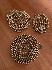 Vintage Gold Mercury Glass Christmas Bead Garlands  Three Strands Japan picture