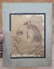 RARE 1914 ENRICO CARUSO ICONIC TENOR SIGNED AUTOGRAPH ORIGINAL CARICATURE 535 picture