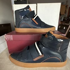 Bally Herick Men's Blue High Top Hook & Loop Sneaker Gum Rubber Sole picture