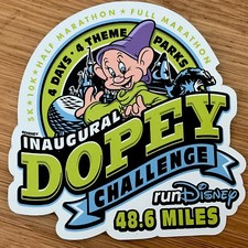 Inaugural Dopey Challenge Car Magnet 2014 runDisney Walt Disney World 48.6 Miles picture
