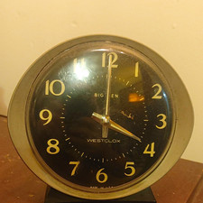 Westclox Big Ben Round Black Analog Metal Alarm Clock w/ Arabic Numerals picture