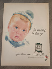 1941 Sky Chief Texaco Company Vintage Ad 14 x 10 Im Watching for that Sign picture