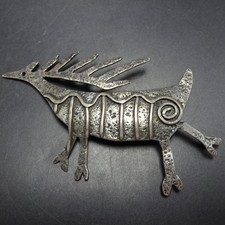 Vintage Sterling Silver BULL ELK PIN/BROOCH signed 𝓮𝓵𝓴 Sterling ©92 picture