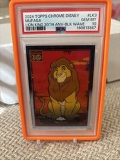 2024 Topps Chrome Disney Mufasa #04/10 Black Wave Lion King PSA 10 picture