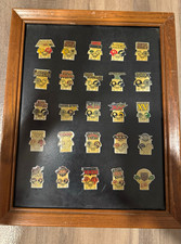 Vintage NFL Super Bowl I-XXV Complete 25 Pin Collection Framed Display 1967-91 picture