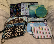 13 Pc Mixed Lot Cosmetic Makeup / Travel Bags - Geo, Floral, Animal Etc - NWOT picture