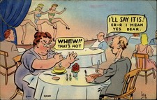 Dancing Girls & Food~THAT'S HOT~pun comic~1944 LEAKSVILLE TO SPRAY NC picture