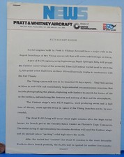 NASA Pratt & Whitney PRESS Release vtg MARS Viking Rocket Engines RL10 AIRCRAFT picture