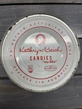 60s Vintage KATHRYN BEICH CANDY TOFFEE GRAPHIC KEYWIND TIN BLOOMINGTON ILLINOIS picture