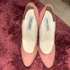 Jimmy Choo Women's Pink Suede Pointed Toe Stiletto Slip-On Pumps picture