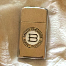Zippo U.S.A. Flip-Top Silver Tone Lighter w/ “B” Circle Logo picture