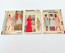 Lot of 3 Vtg 1970s/1980s Sewing Patterns McCall's 6152 7572 Butterick 5504 Dress picture