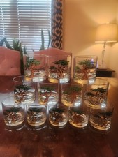 Set Of 12- Couroc Monterey Cypress Tree Old Fashioned Glasses. Whiskey GLASSES  picture