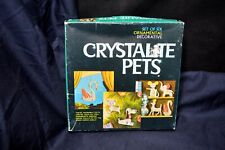 VTG 1976 XMAS ORNAMENTS, SET 6 CRYSTALITE PETS IN ORIGINAL BOX, LUCITE picture