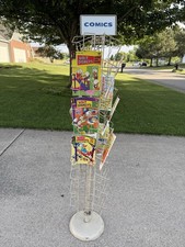 Vintage 1970s Comic Book Store Spinning 5 Foot Display Rack 