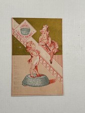 Victorian Trade Card Granite Ironware Little Girl and Boy Talking picture