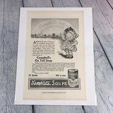1916 Campbell's Ox Tail Soup WW1 Vintage Print Ad/Poster Promo Art Magazine Page picture