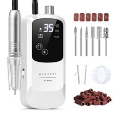 Makartt Rechargeable Nail Drill for Beginners: 35000RPM E-File Kit, White picture