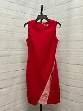 Oscar De La Renta Lace Sheath Dress, Women's Size 8, Red MSRP $2490 picture