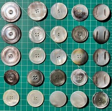 48 BUTTONS Vintage MOTHER of PEARL/ABALONE some carved ALL BEAUTIFUL picture