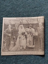 Sk289 Ephemera 1922 Picture Holt Wedding Henry Deterding Winifred Reid  picture