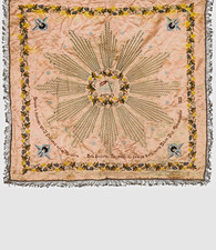 Antique Armenian Embroidered Rug textile with inscription, dated 1925 picture