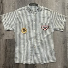 VTG 40s/50s American Red Cross Volunteer Striped Women's Button Uniform Shirt S picture