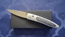 *NEW*🔥 MINI Button Lock Folding Knife w/M390 Blade & Ti - CF Handle (F501-M390) picture