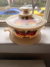 Vintage Fire King Apple Pattern 1.5 QT Casserole Dish And Lid Hand Painted Rare picture