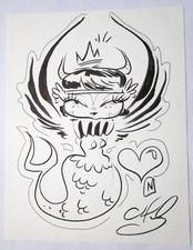 MISS MINDY  ORIGINAL MERMAID  HEART COMIC PRINCESS WALT DISNEY URBAN ART DRAWING picture
