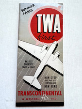1937 TWA Airlines Timetable- 10 Year Anniversary of The Lindbergh Line picture