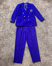 ESCADA Purple Wool Cashmere Pant Suit Set 42 Double-Breasted Notch Lined picture