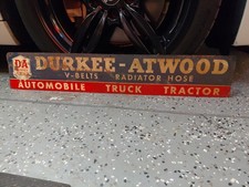 c.1961 Original Vintage Durkee Atwood V Belts Radiator Sign Metal Rack Topper AM picture