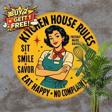 Vintage Kitchen Wall Decor Plaque Durable Metal Sign Home Cafe Art picture