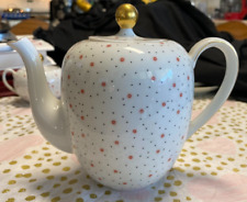 Vintage Schowenwald Bavarian #442 Teapot/Lid White Polka Dotted Red Suns picture